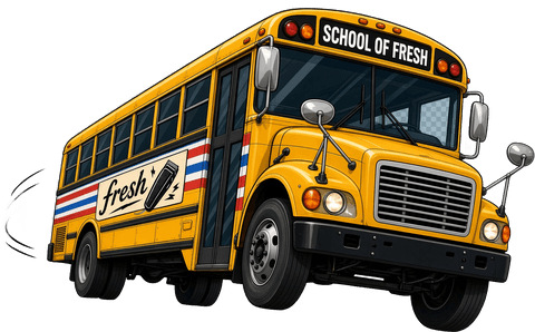 School of Fresh mobile barber bus